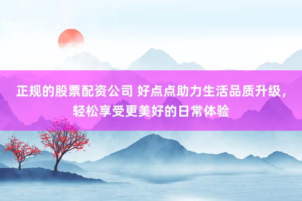 正规的股票配资公司 好点点助力生活品质升级，轻松享受更美好的日常体验