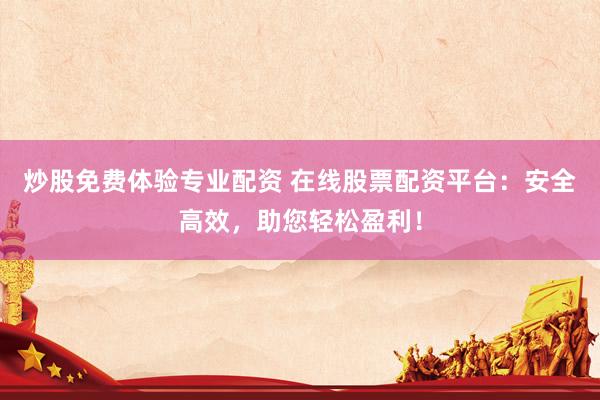 炒股免费体验专业配资 在线股票配资平台：安全高效，助您轻松盈利！