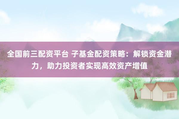 全国前三配资平台 子基金配资策略：解锁资金潜力，助力投资者实现高效资产增值