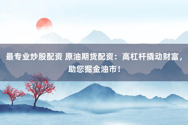 最专业炒股配资 原油期货配资：高杠杆撬动财富，助您掘金油市！