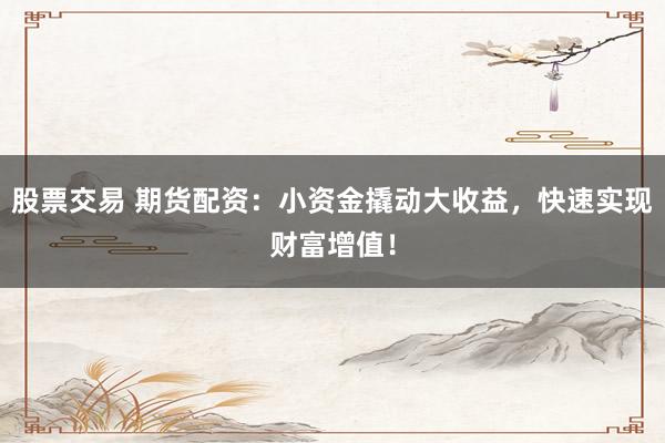 股票交易 期货配资：小资金撬动大收益，快速实现财富增值！