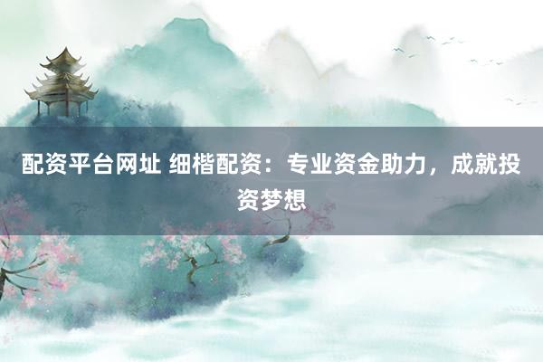 配资平台网址 细楷配资:专业资金助力,成就投资梦想