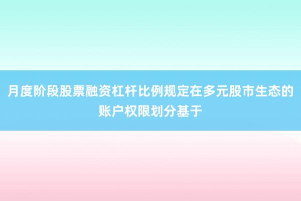 月度阶段股票融资杠杆比例规定在多元股市生态的账户权限划分基于