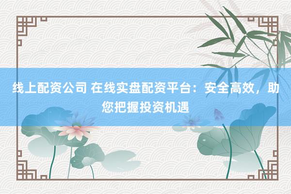 线上配资公司 在线实盘配资平台:安全高效,助您把握投资机遇