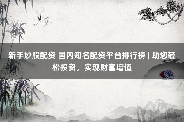 新手炒股配资 国内知名配资平台排行榜 | 助您轻松投资，实现财富增值