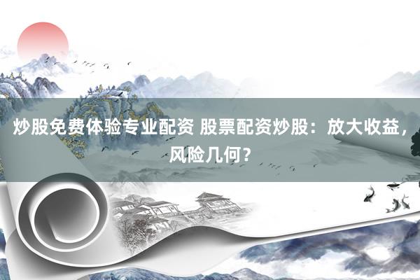 炒股免费体验专业配资 股票配资炒股：放大收益，风险几何？
